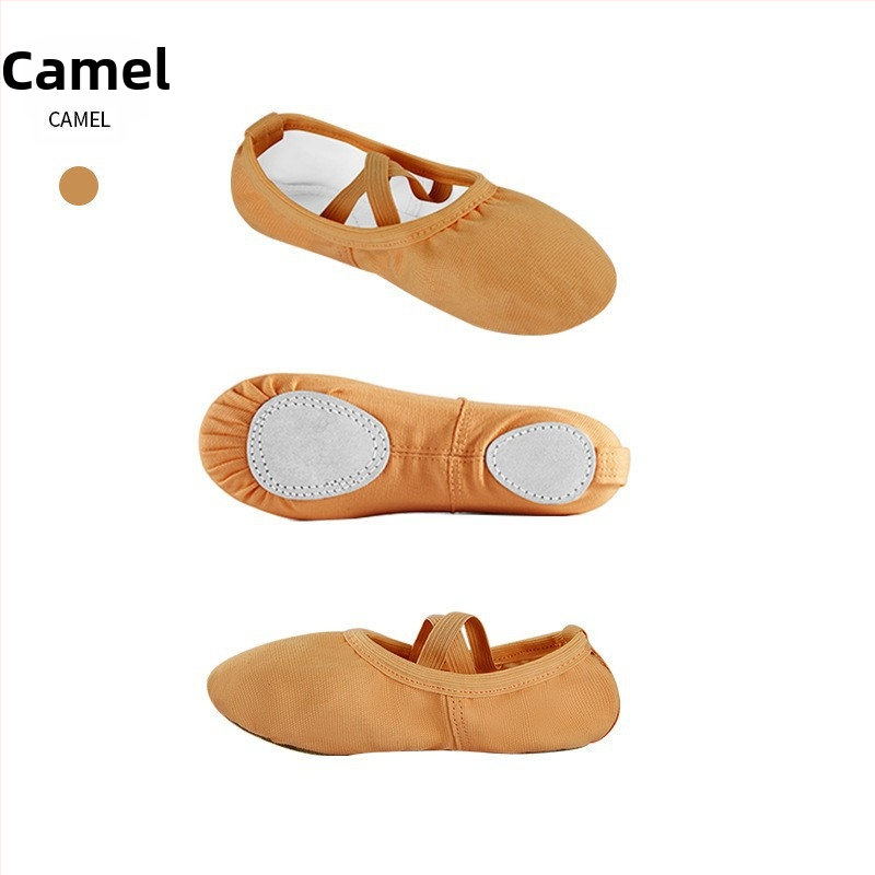 Dječje tenisice za jogu, gornji dio od platna, potplat od kože goveda, prozračne i lagane, za balet, moderni ples i latino ples