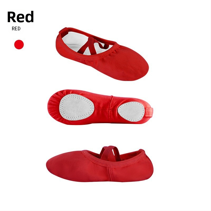 Dječje tenisice za jogu, gornji dio od platna, potplat od kože goveda, prozračne i lagane, za balet, moderni ples i latino ples