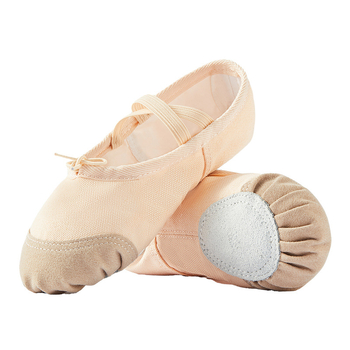 Dječje plesne cipele s mekom potplatom, kožnim prstom i platnenim gornjim dijelom, potplat od teleće kože, otporne za balet i moderan ples