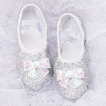 Dječje baletanke s mekanom kožnom sole, gornji dio od pamuka, dizajn mačje šape – za djevojčice, plesne probe