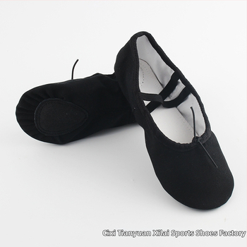 Dječje plesne cipele za balet i yogu, gornji dio od platna i pamuka, kožna potplata, za balet, moderni ples i latino ples