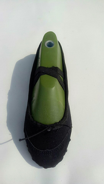 Dječje plesne cipele za balet, platneni gornji dio, kožna đonova