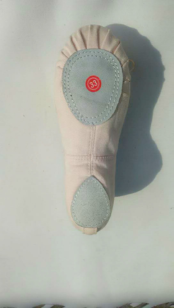 Dječje plesne cipele za balet, platneni gornji dio, kožna đonova