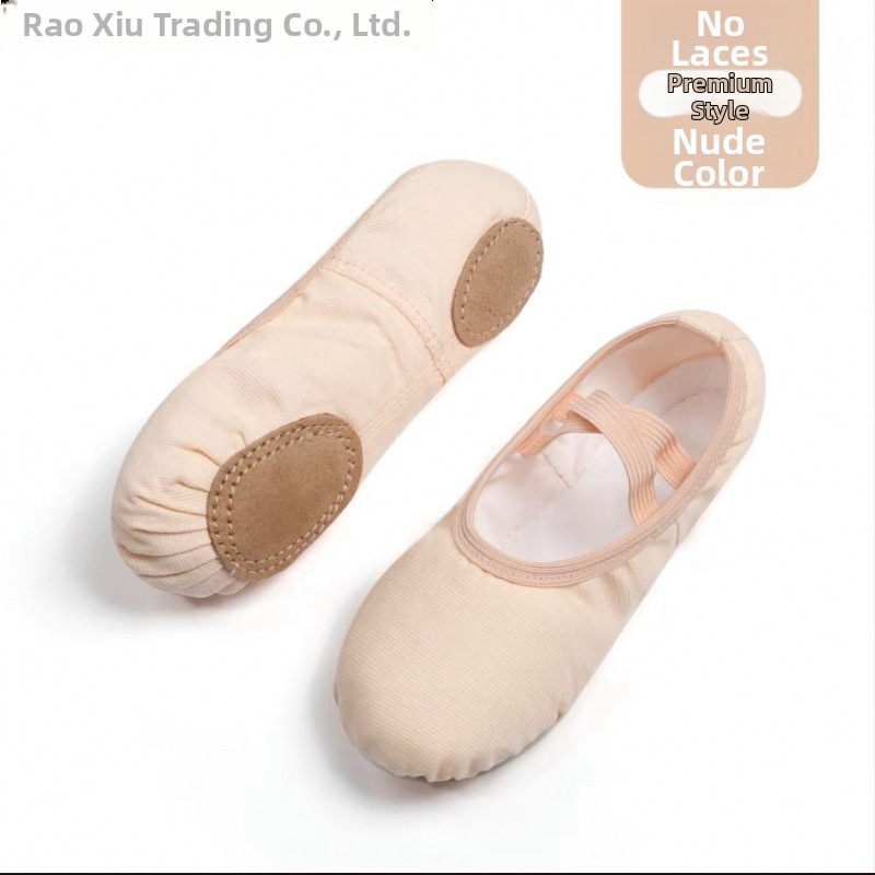 Xiaoju profesionálne baletné topánky pre deti a dievčatá, dizajn mačacích labiek, Morandi s mäkkou EVA podrážkou