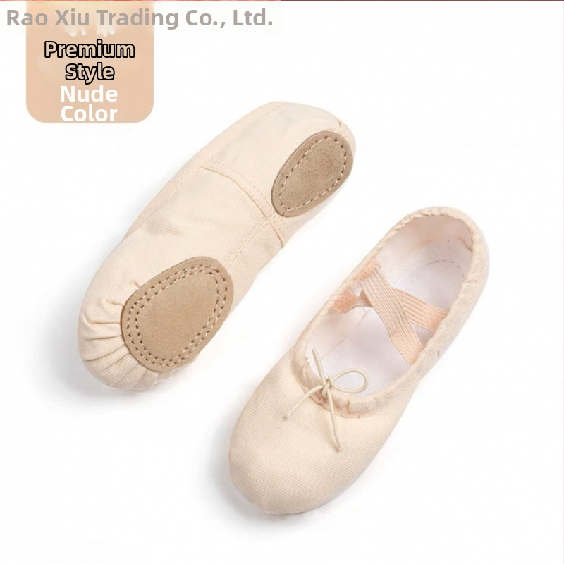 Xiaoju profesionálne baletné topánky pre deti a dievčatá, dizajn mačacích labiek, Morandi s mäkkou EVA podrážkou