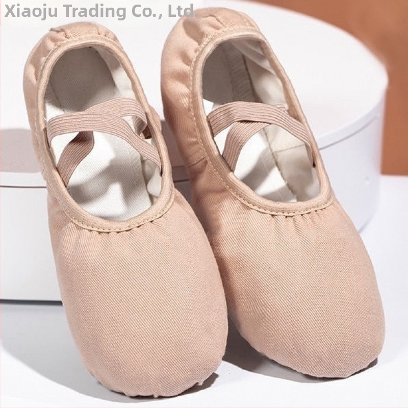 Xiaoju profesionálne baletné topánky pre deti a dievčatá, dizajn mačacích labiek, Morandi s mäkkou EVA podrážkou