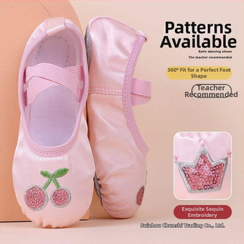 Vaikų šokių bateliai mergaitei, šilko viršus, minkšta pada, princesės stilius, Pekinės operos šokiui (Amžius: 2 metai; Viršus: šilkas; Minkšta pada; Stilius: princesė; Šokis: Pekinės operos)