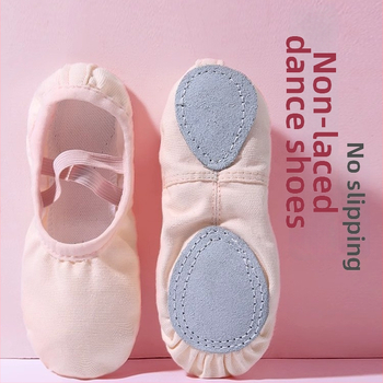 Baleto bateliai moterims ir mergaitėms su minkšta padu, drobės viršus, baleto treniruočių bateliai be odinio piršto