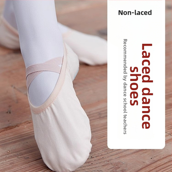 Baleto bateliai moterims ir mergaitėms su minkšta padu, drobės viršus, baleto treniruočių bateliai be odinio piršto