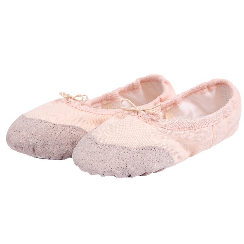 Baleto bateliai moterims ir mergaitėms su minkšta padu, drobės viršus, baleto treniruočių bateliai be odinio piršto