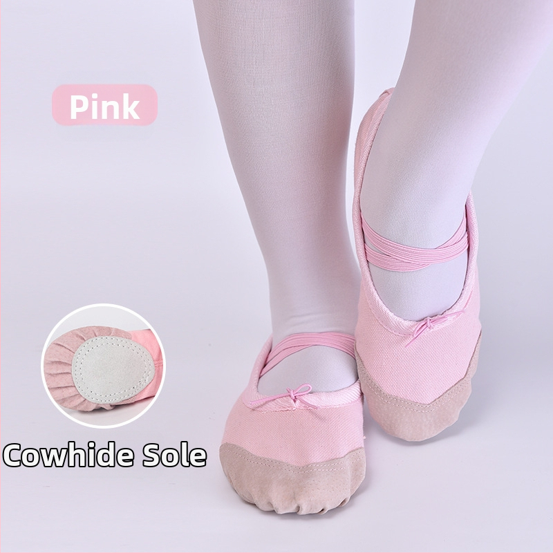 Baleto bateliai moterims ir mergaitėms su minkšta padu, drobės viršus, baleto treniruočių bateliai be odinio piršto