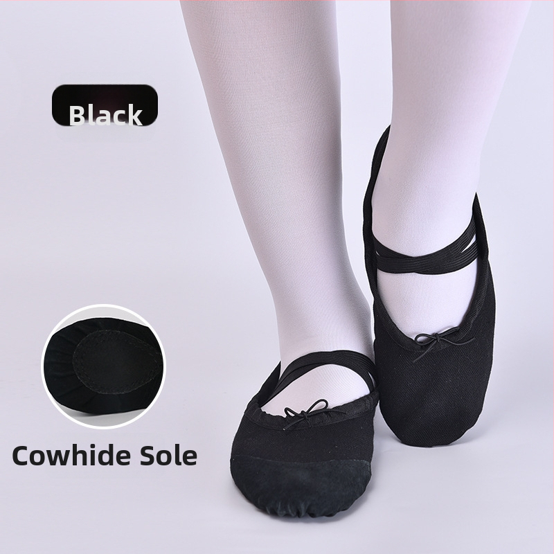 Baleto bateliai moterims ir mergaitėms su minkšta padu, drobės viršus, baleto treniruočių bateliai be odinio piršto