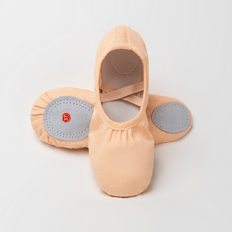 Παιδικά παπούτια χορού για μπαλέτο, μοντέρνους και λατινικούς χορούς — unisex, μαλακή σόλα, αναπνέοντα, ελαφριά (άνω μέρος: καμβάς, βαμβάκι; σόλα: βαμβακερός καμβάς; πάχος: μεσαίο)
