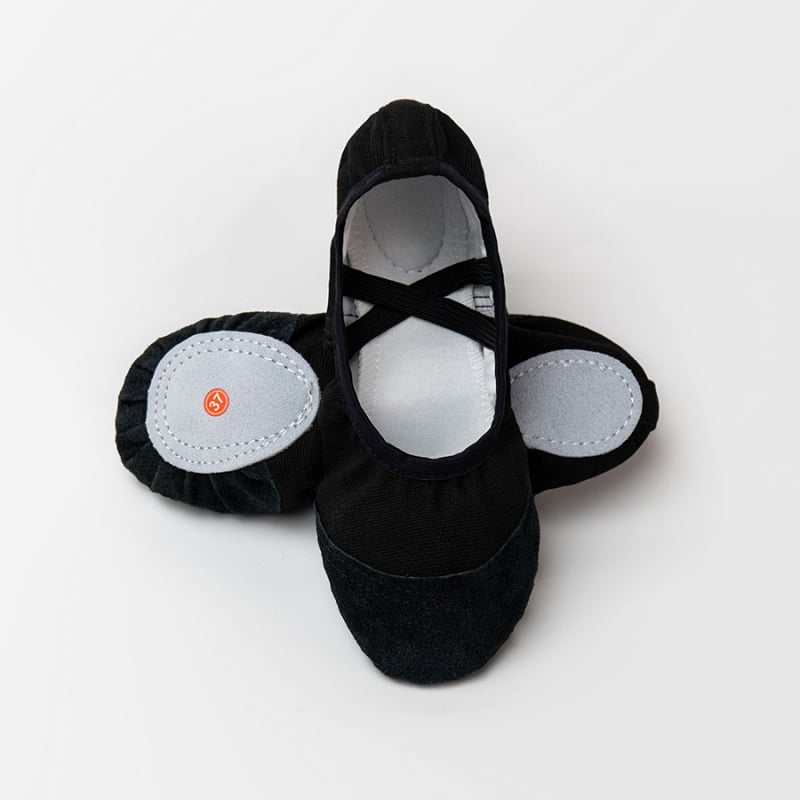 Παιδικά παπούτια χορού για μπαλέτο, μοντέρνους και λατινικούς χορούς — unisex, μαλακή σόλα, αναπνέοντα, ελαφριά (άνω μέρος: καμβάς, βαμβάκι; σόλα: βαμβακερός καμβάς; πάχος: μεσαίο)