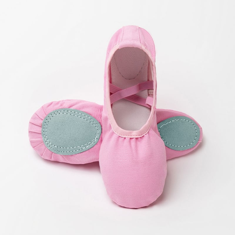 Παιδικά παπούτια χορού για μπαλέτο, μοντέρνους και λατινικούς χορούς — unisex, μαλακή σόλα, αναπνέοντα, ελαφριά (άνω μέρος: καμβάς, βαμβάκι; σόλα: βαμβακερός καμβάς; πάχος: μεσαίο)