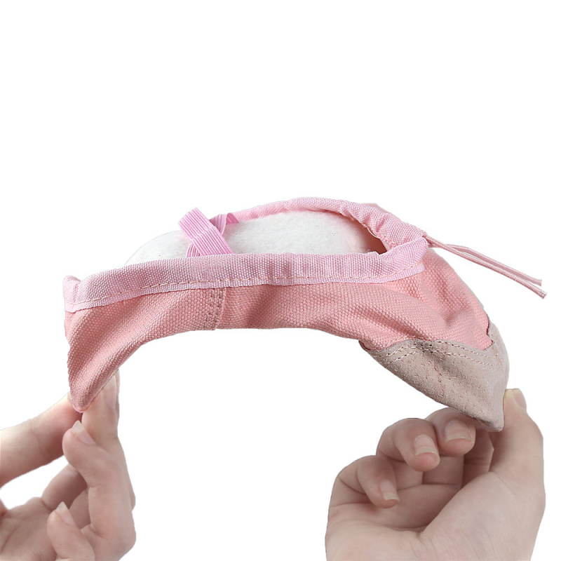 Χορευτικά παπούτσια μπαλέτου για ενήλικες, unisex, επάνω μέρος από καμβά, δερμάτινη σόλα