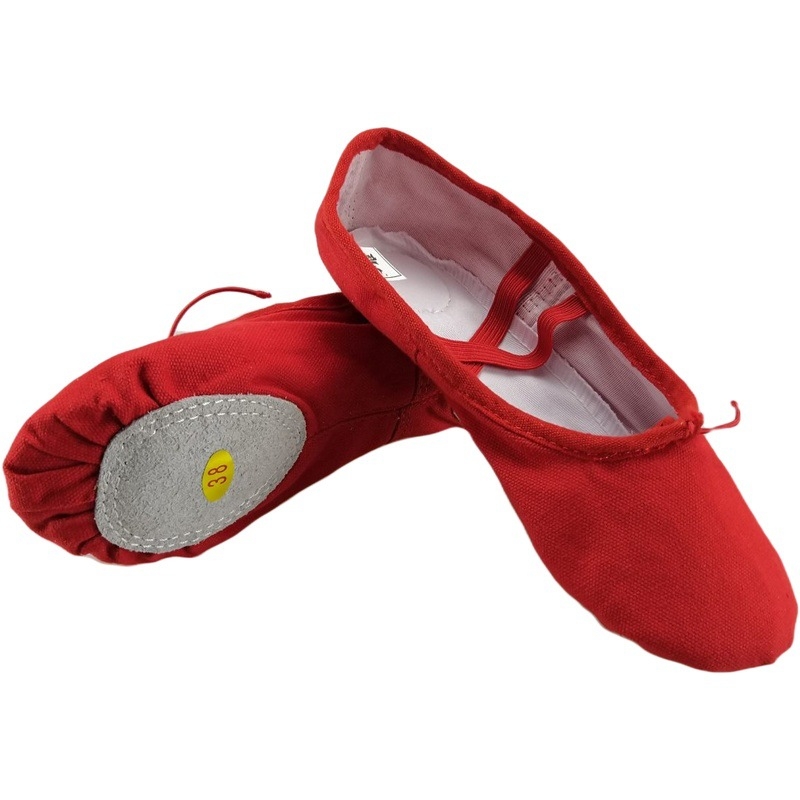 Παπούτσια Χορού για Μπαλέτο - Ελαφριά, Αναπνέοντα, Άνω μέρος από Βαμβάκι, Σόλα από Δέρμα Αγελάδας, Unisex