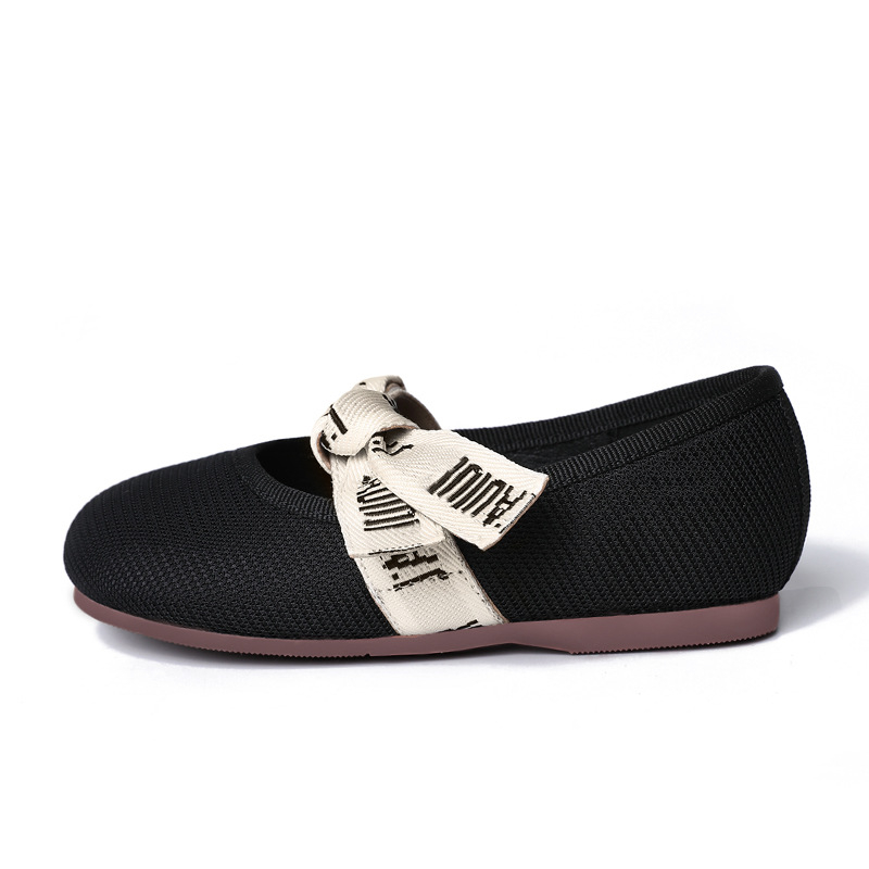 Mergaitei baleto bateliai su tinklo viršumi ir kaspinų – minkšta padas, kasdienio stiliaus, baletui, amžius 1–16 m