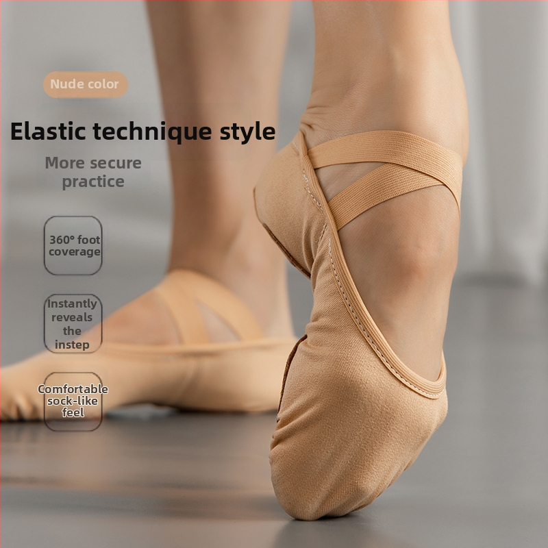 Unisex baleta kurpes ar mīkstu zoli ķīniešu klasiskajam deju stilam – baleta nodarbības bērniem un pieaugušajiem (Zoles materiāls: MD; Lietošana: Balets)