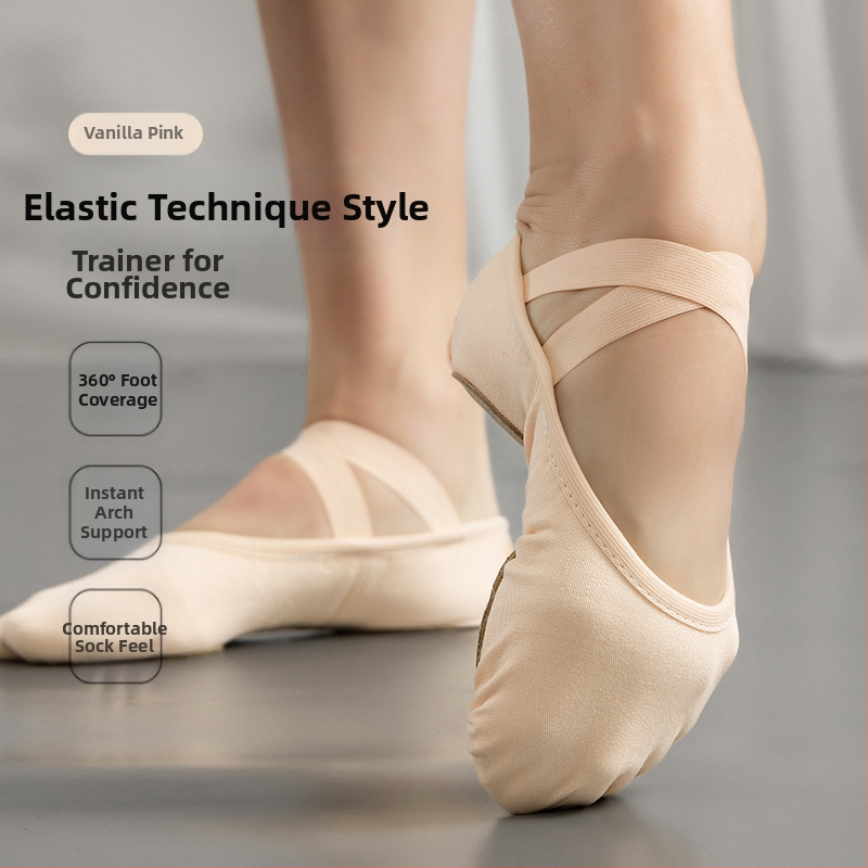 Unisex baleta kurpes ar mīkstu zoli ķīniešu klasiskajam deju stilam – baleta nodarbības bērniem un pieaugušajiem (Zoles materiāls: MD; Lietošana: Balets)