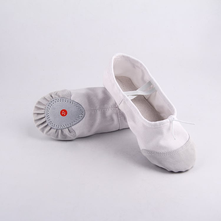 Παπούτσια χορού για ενήλικες - δερμάτινη σόλα, παχύτερη σόλα, πάνω μέρος από καμβά και βαμβάκι, αναπνεύσιμα, ελαφρά, ανθεκτικά στη φθορά - για μπαλέτο, μοντέρνο χορό, λάτιν