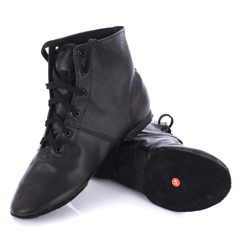 Μπαλέτίνες από δέρμα χοίρου, ψηλό επάνω μέρος, τζαζ μποτ, ελαφριά μαλακή σόλα, unisex ενήλικες, για προπόνηση μπαλέτου