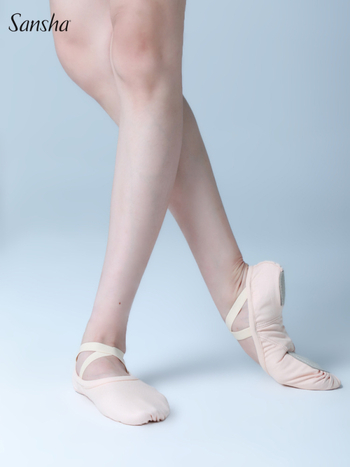 Παπούτσια χορού για μπαλέτο - Unisex για ενήλικες, Καμβάς άνω, Δερμάτινη σόλα, Διαπνέοντα, Ελαφριά