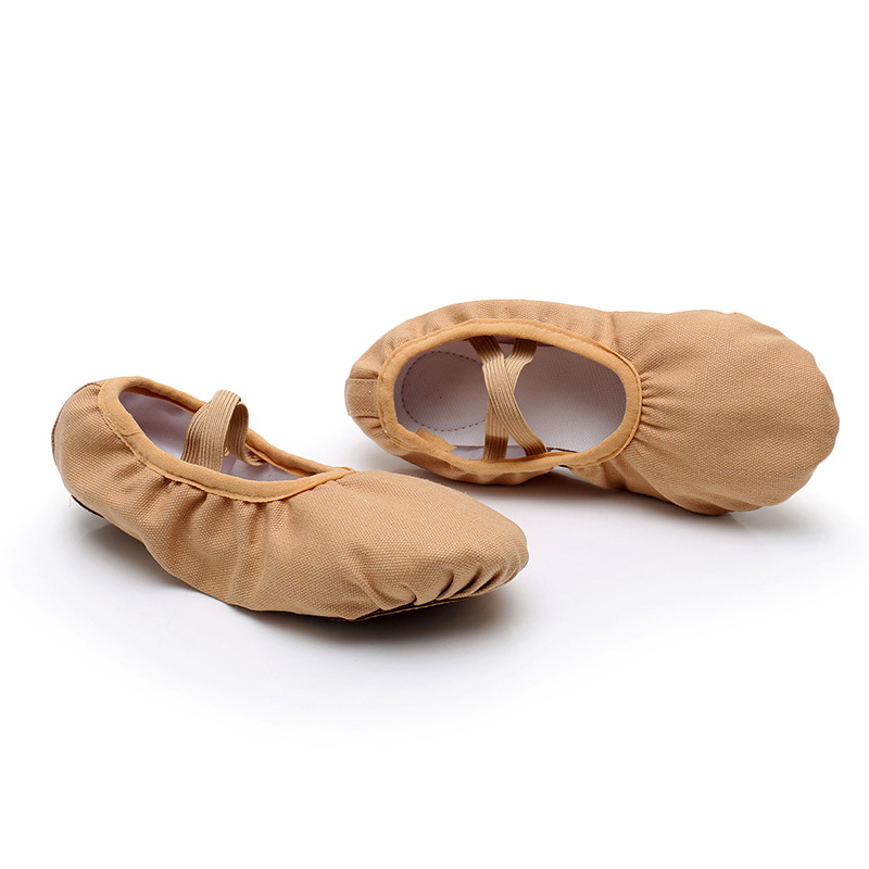 Baletne cipele za odrasle, unisex, kožna potplata, platnasti gornji dio, za plesnu vježbu