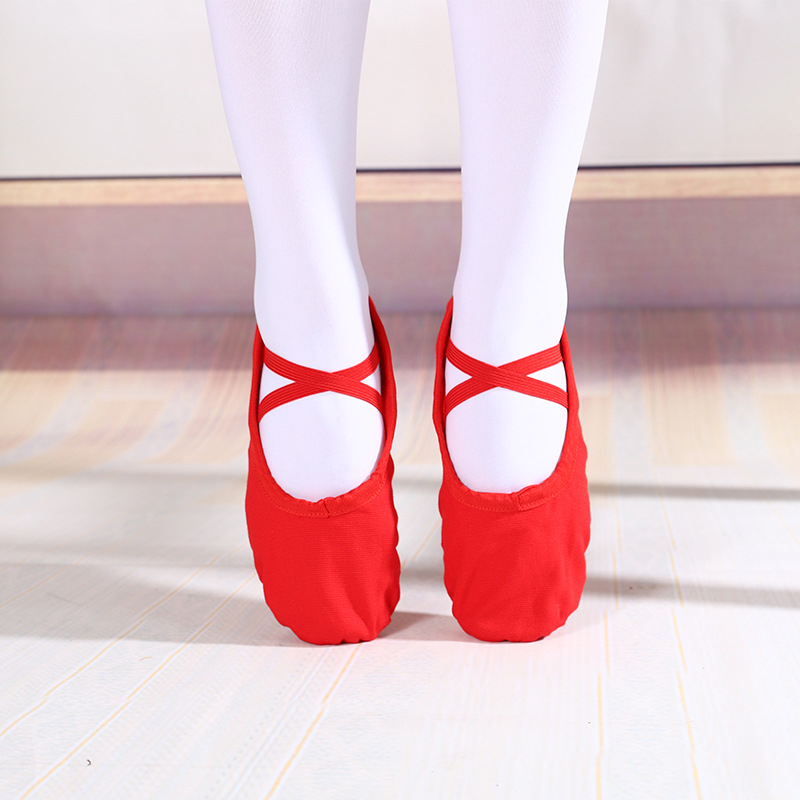 Йога обувки за танци – канвасово горно, подметка от телешка кожа, дишащи, леки, износоустойчиви; подходящи за балет, модерни танци и латин танци