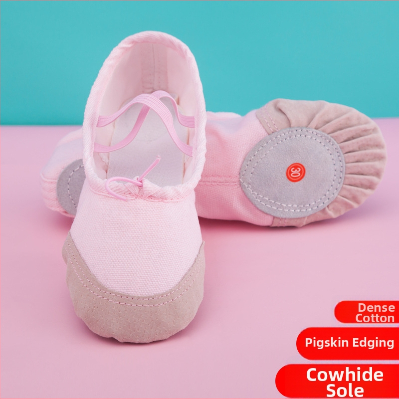 Odrasle unisex cipele za ples i jogu - kožna potplata, platnasti gornji dio, ravna potplata, otporne na habanje, proljeće