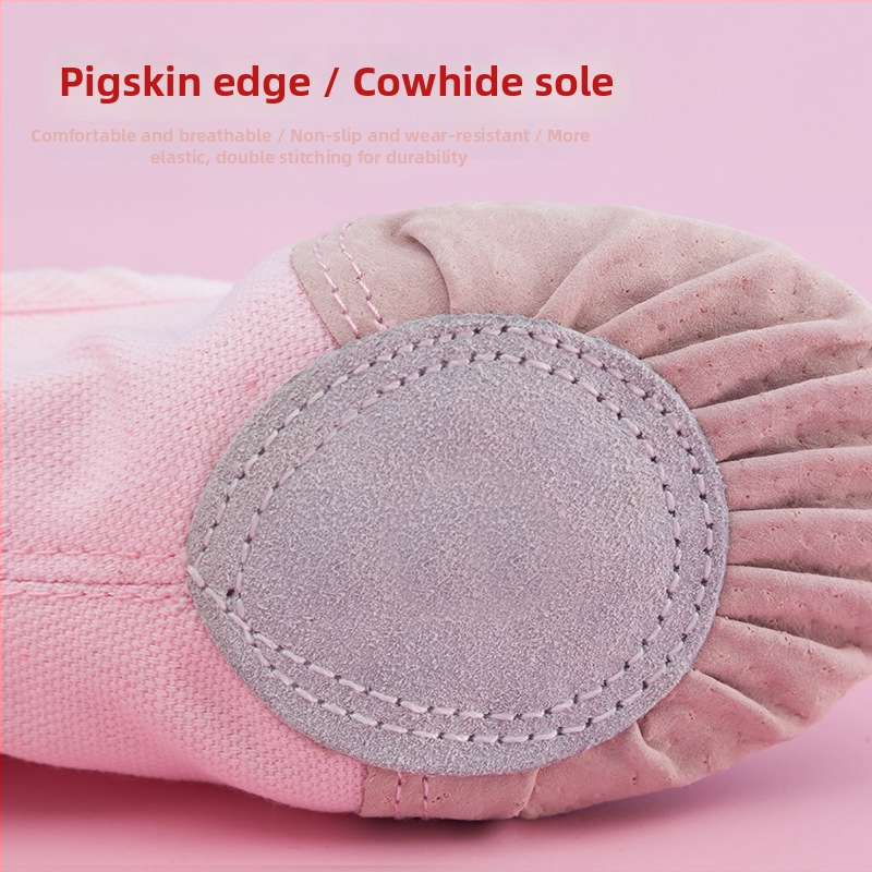 Odrasle unisex cipele za ples i jogu - kožna potplata, platnasti gornji dio, ravna potplata, otporne na habanje, proljeće