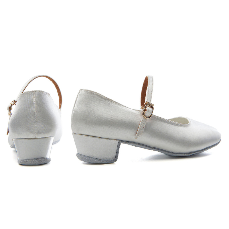 Pantofi de dans pentru fete — satin interior, profesionale pentru copii, dans modern, respirabili, talpă din piele de vită
