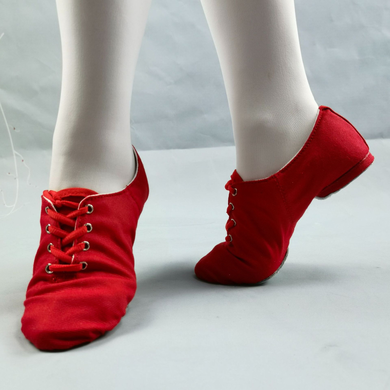 Unisex plesne cipele, niski profil, kožna potplata, gornjište od platna i pamuka, prozračne i lagane za balet i jazz za odrasle