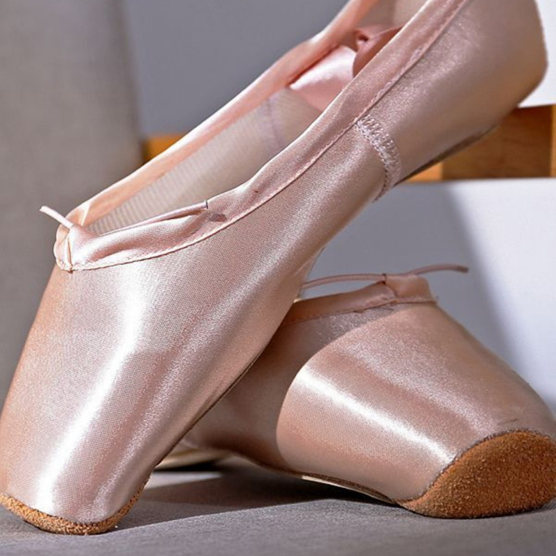 Baletne pointe cipele za odrasle žene - svilenkasto gornji dio, kožna potplata