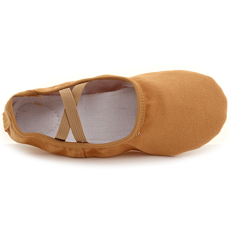 Shanshi plesne cipele za djevojčice bez vezica – baletne cipele, potplat od kože, gornji dio od platna i pamuka