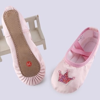 Dream Dream baletne cipele – Cat Claw Soft Soles, elastični rubovi, bez vezivanja, protuklizne za djevojčice, potplat od prave kože, za balet i moderni ples