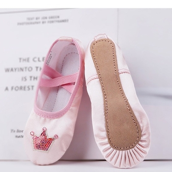 Dream Dream baletne cipele – Cat Claw Soft Soles, elastični rubovi, bez vezivanja, protuklizne za djevojčice, potplat od prave kože, za balet i moderni ples