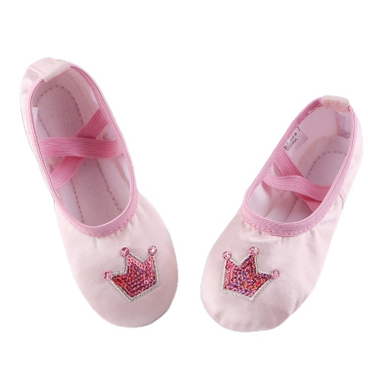 Dream Dream baletne cipele – Cat Claw Soft Soles, elastični rubovi, bez vezivanja, protuklizne za djevojčice, potplat od prave kože, za balet i moderni ples