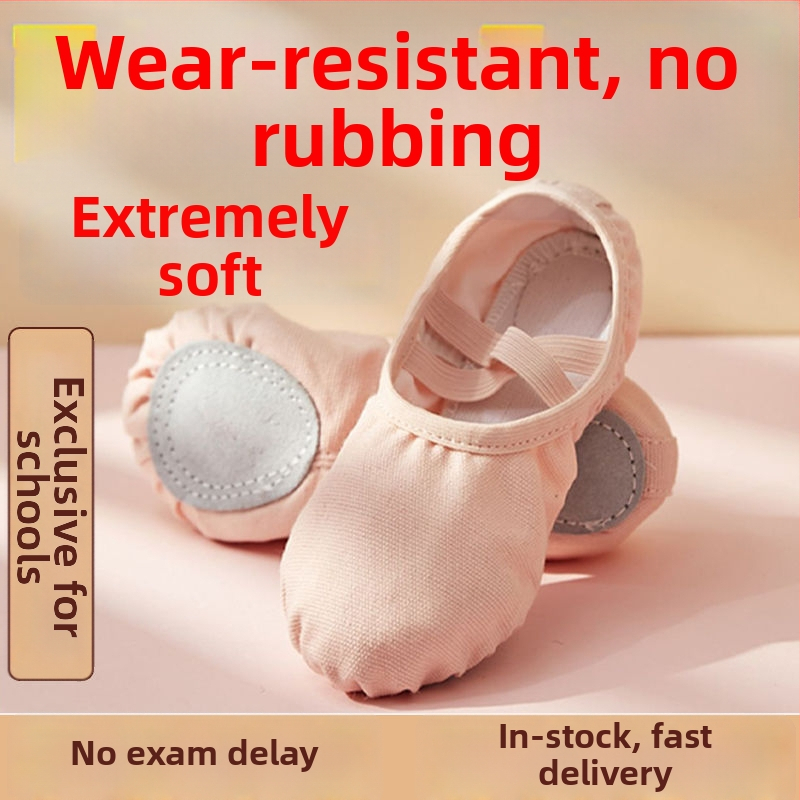 Gyerekeknek szóló táncipapucs, puha talppal, cipőfűző nélkül, macska mancsa mintázat, lélegző, csúszásmentes talp