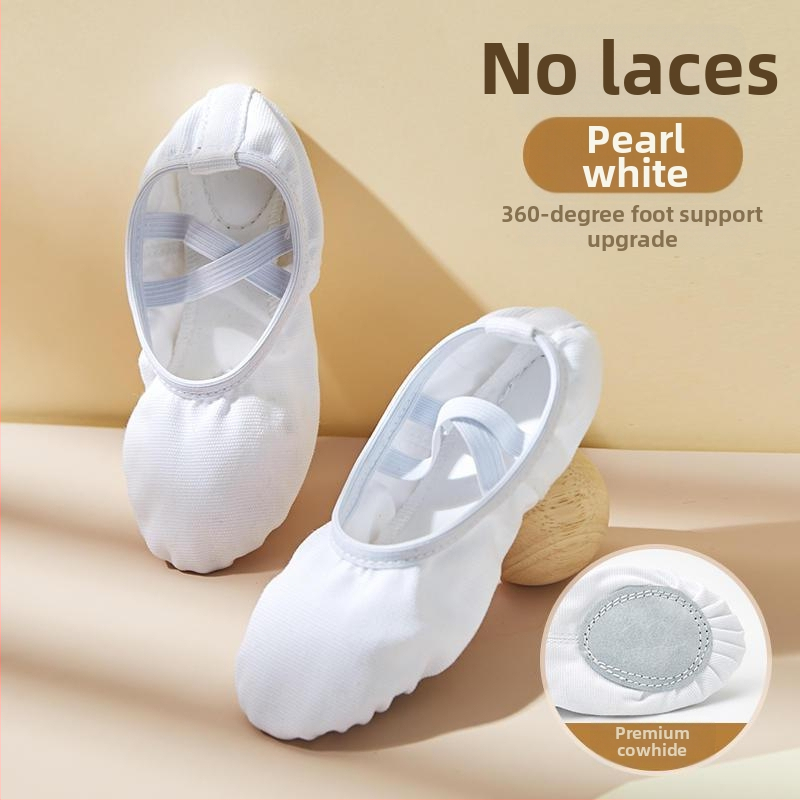 Gyerekeknek szóló táncipapucs, puha talppal, cipőfűző nélkül, macska mancsa mintázat, lélegző, csúszásmentes talp