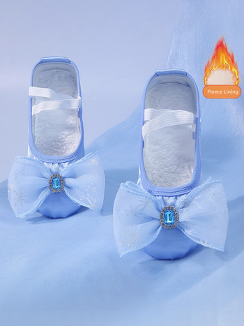 Pantofi de dans pentru fete – balerini groși de iarnă, cu partea superioară din mătase, ușori și rezistenți