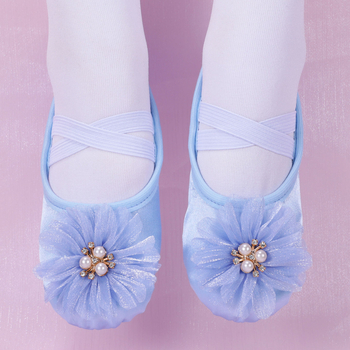 Pantofi de dans pentru fete, pentru scenă, talpă din piele, design ușor