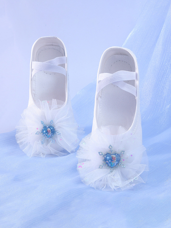 Pantofi de dans pentru copii, talpă moale pentru practică, partea superioară din mătase, ușori, rezistenți la uzură și cu amortizare