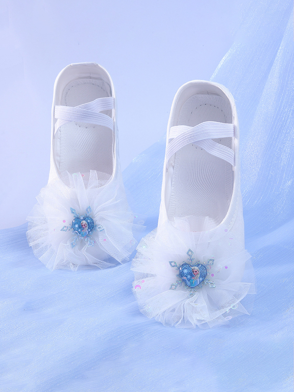 Pantofi de dans pentru copii, talpă moale pentru practică, partea superioară din mătase, ușori, rezistenți la uzură și cu amortizare