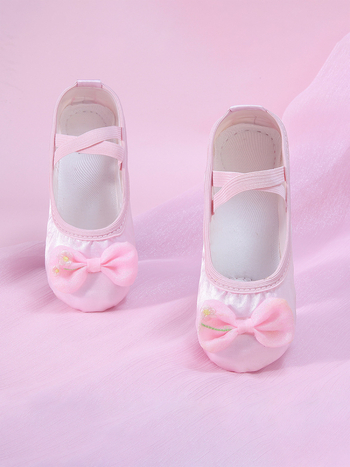 Pantofi de dans pentru fete, cu partea superioară de mătase și talpă complexă - ușori, rezistenți la uzură, absorbanti de șocuri, pentru balet și dans