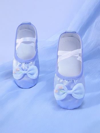 Pantofi de dans pentru fete, cu partea superioară de mătase și talpă complexă - ușori, rezistenți la uzură, absorbanti de șocuri, pentru balet și dans