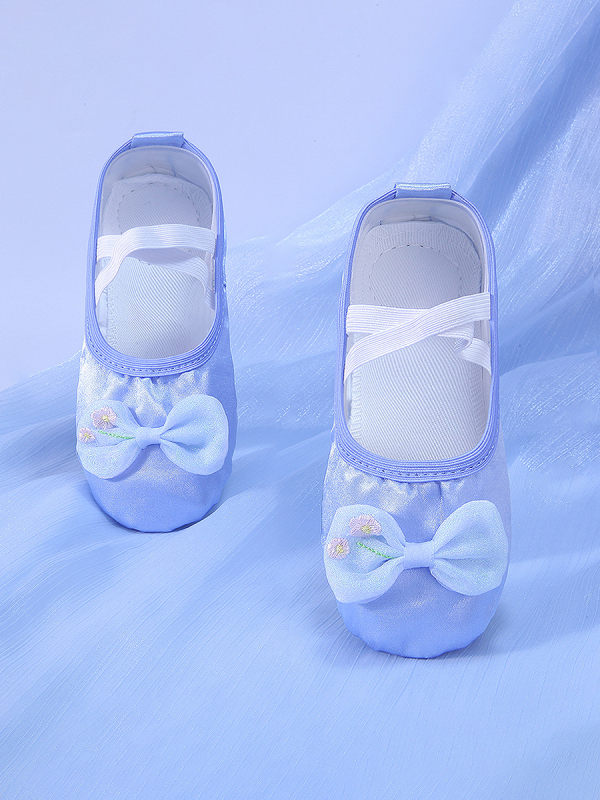 Pantofi de dans pentru fete, cu partea superioară de mătase și talpă complexă - ușori, rezistenți la uzură, absorbanti de șocuri, pentru balet și dans