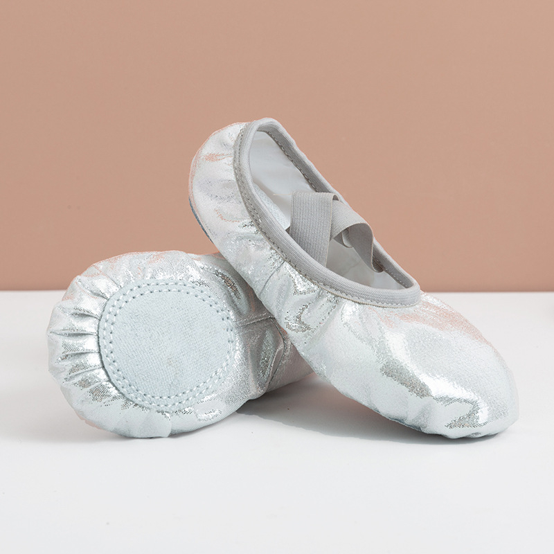 Gray Swallow Pantofi de balet pentru copii, PU Piele, Formă de labă de pisică, Talpă moale, Unisex