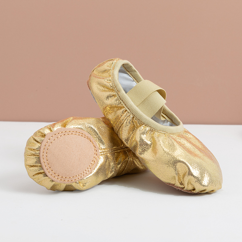 Gray Swallow Pantofi de balet pentru copii, PU Piele, Formă de labă de pisică, Talpă moale, Unisex