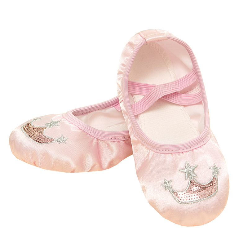 Pantofi de dans pentru copii, fete, Binnashi, talpă din piele moale, partea superioară din pânză, respirabili